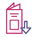 Icon of a letter with a download arrow.