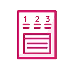 Icon of a brochure with a download arrow.