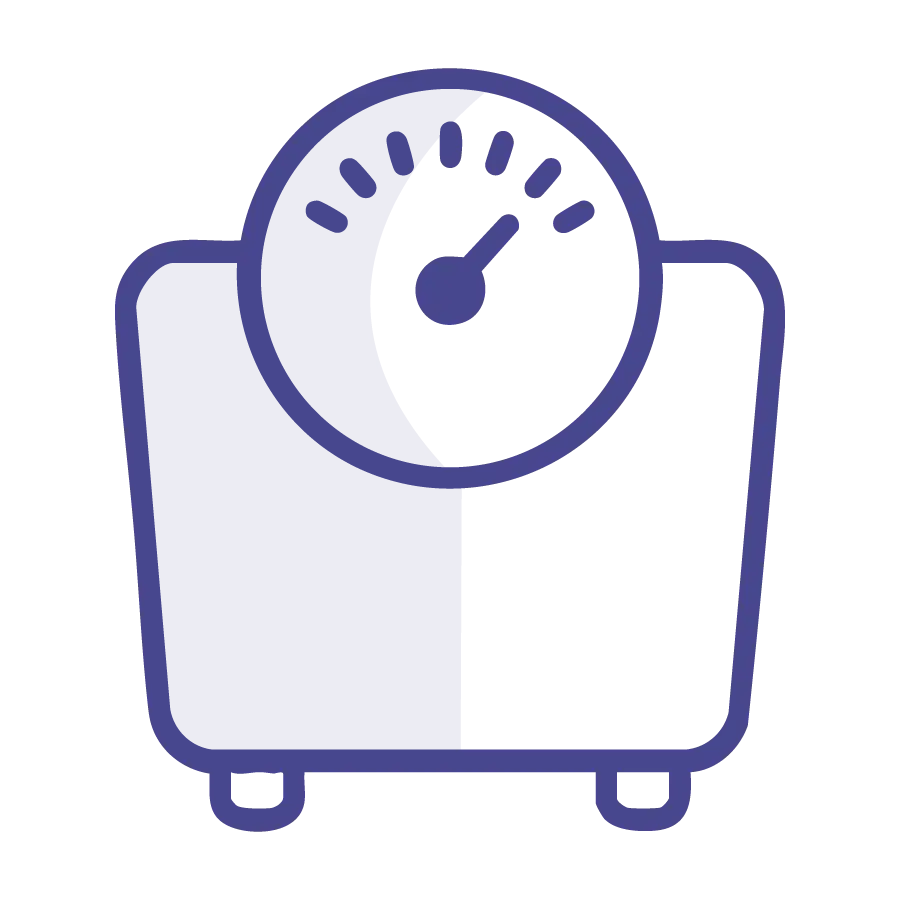 Icon showing a bathroom scale.